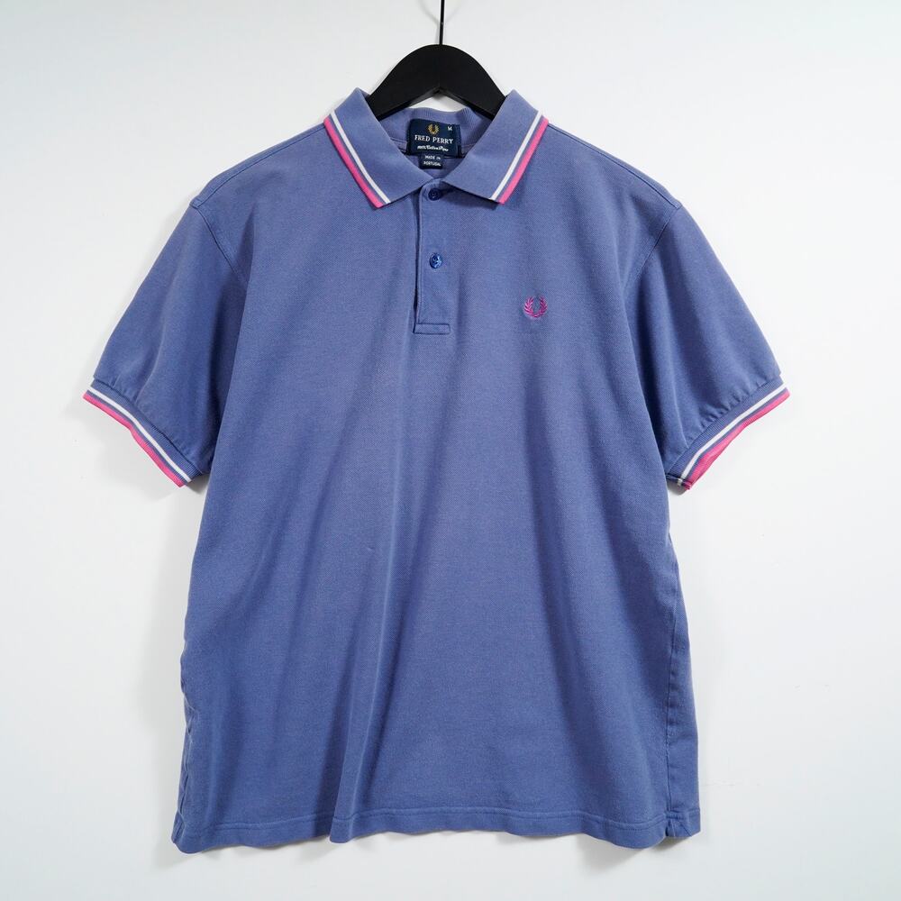 Fred Perry Twin Tipped Polo Shirt French Navy Magenta Men’s Medium